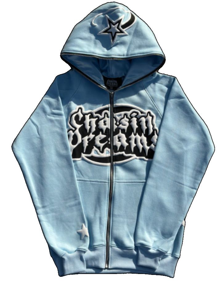 Star Full Zip Jacket in Baby Blue for Stylish Comfort – ChasinDreams Star Full Zip Jacket in Baby Blue for Stylish Comfort – ChasinDreams